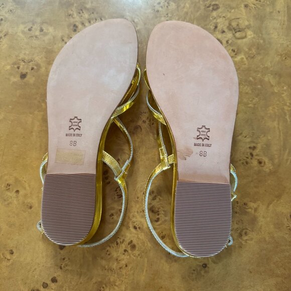 NEW with Tags $215 Michael Kors Gold Metallic Sandals sz 8 - Picture 2 of 4